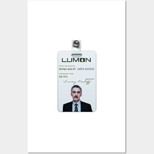 Severance series lumon industries IRVING BAILIFF Badge fan works graphic design by ironpalette Posters and Art